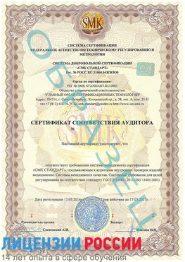 Образец сертификата соответствия аудитора Песьянка Сертификат ISO 13485